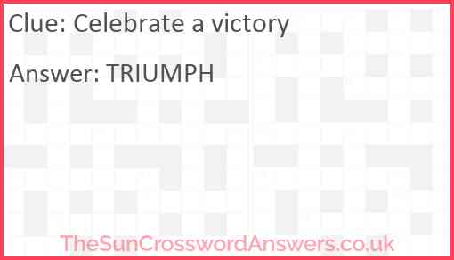 Celebrate a victory Answer