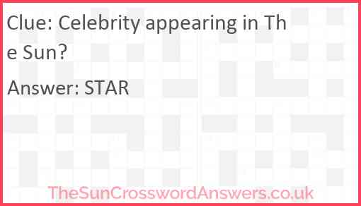 Celebrity appearing in The Sun? Answer