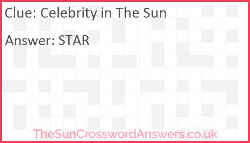 Celebrity in The Sun Answer