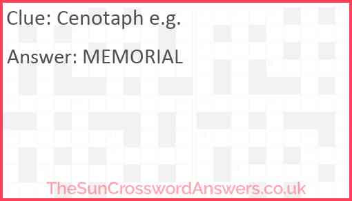 Cenotaph e.g. Answer