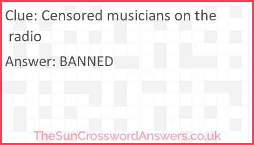 Censored musicians on the radio Answer