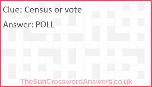 Census or vote Answer