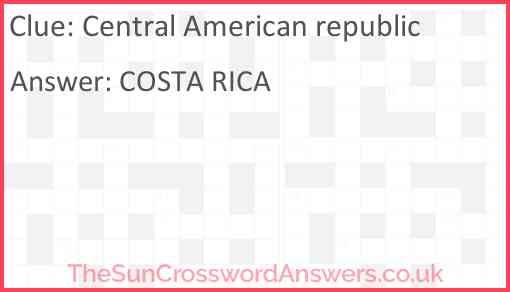 Central American republic Answer