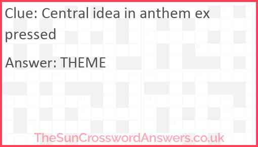 Central idea in anthem expressed Answer