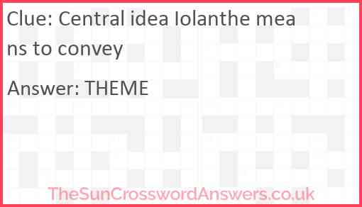 Central idea Iolanthe means to convey Answer