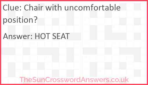 Chair with uncomfortable position? Answer