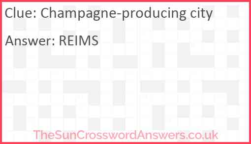 Champagne-producing city Answer