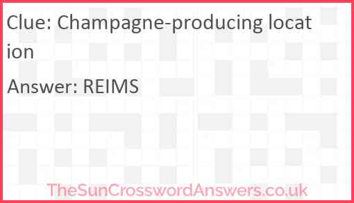 Champagne-producing location Answer