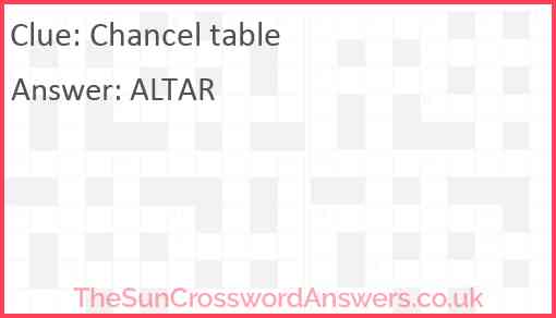 Chancel table Answer