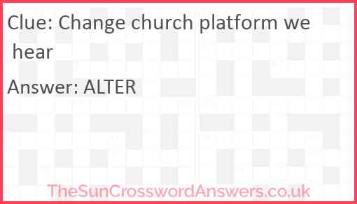 Change church platform we hear Answer
