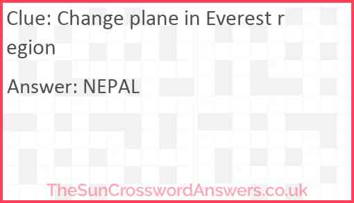 Change plane in Everest region Answer