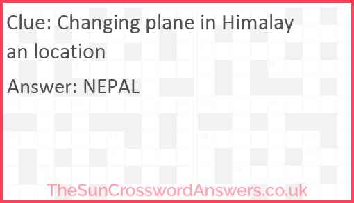 Changing plane in Himalayan location Answer