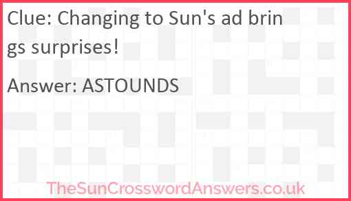 Changing to Sun's ad brings surprises! Answer