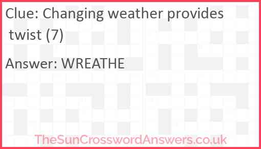 Changing weather provides twist (7) Answer