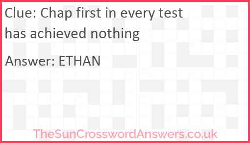 Chap first in every test has achieved nothing Answer