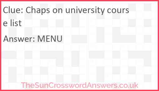 Chaps on university course list Answer