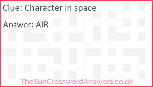 Character in space Answer
