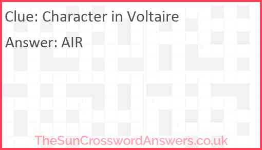 Character in Voltaire Answer