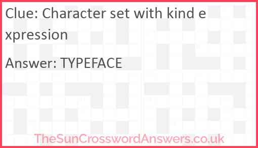 Character set with kind expression Answer