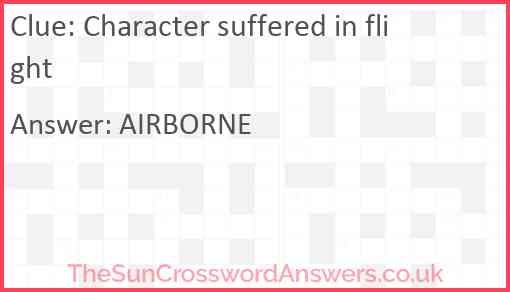 Character suffered in flight Answer