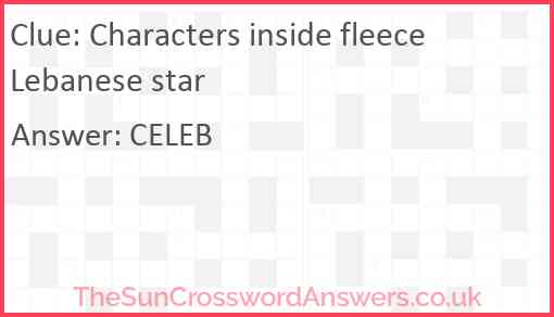 Characters inside fleece Lebanese star Answer