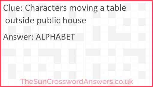 Characters moving a table outside public house Answer