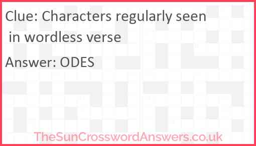 Characters regularly seen in wordless verse Answer