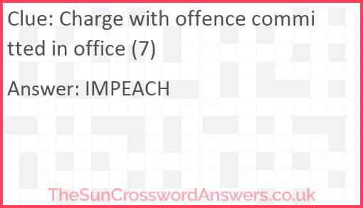 Charge with offence committed in office (7) Answer