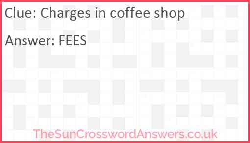 Charges in coffee shop Answer
