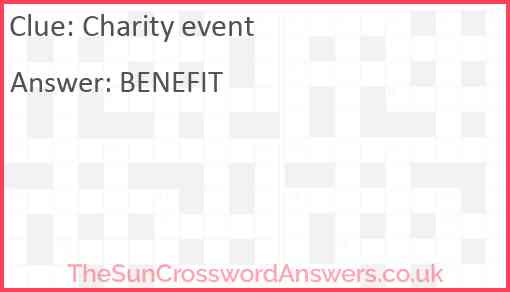 Charity event Answer