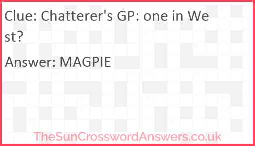 Chatterer's GP: one in West? Answer