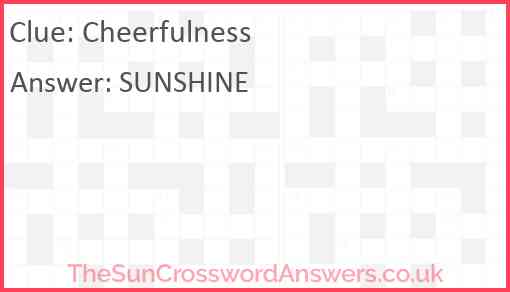 Cheerfulness Answer