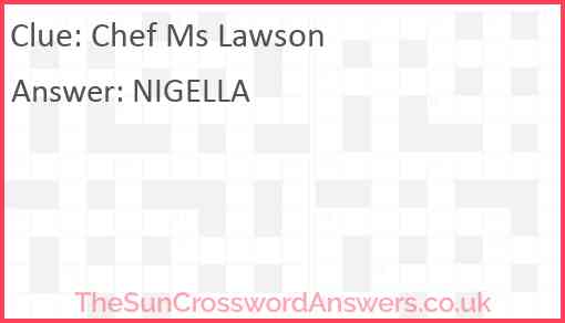 Chef Ms Lawson Answer