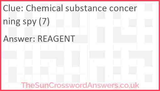 Chemical substance concerning spy (7) Answer