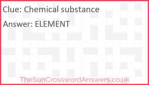 Chemical substance Answer