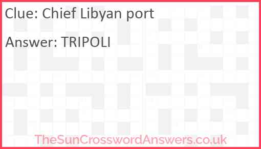 Chief Libyan port Answer