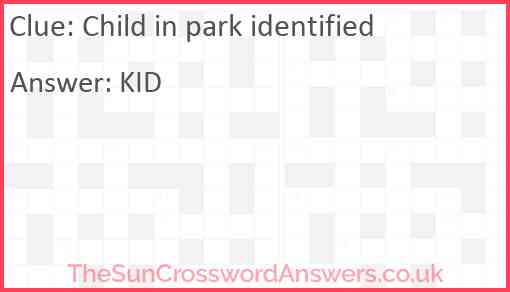 Child in park identified Answer