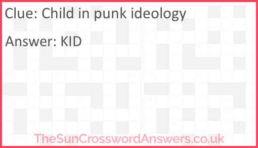 Child in punk ideology Answer