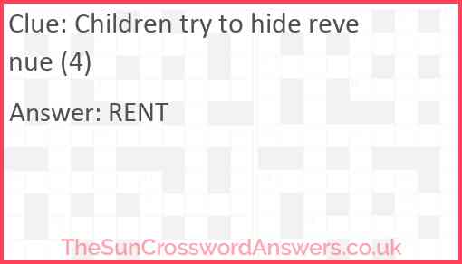 Children try to hide revenue (4) Answer