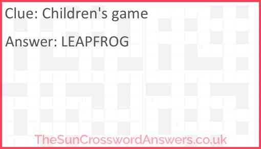 Children's game Answer