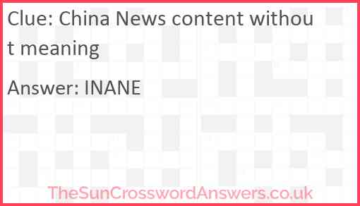 China News content without meaning Answer