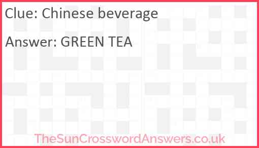 Chinese beverage Answer