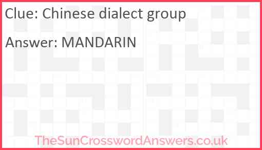 Chinese dialect group Answer