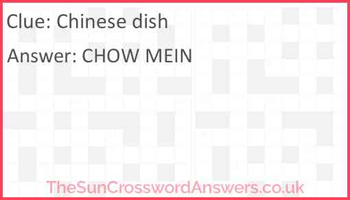 Chinese dish Answer