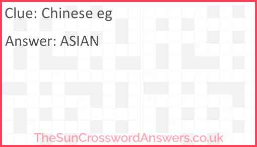 Chinese e.g. Answer