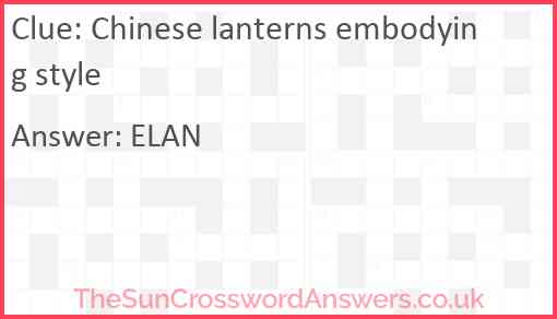 Chinese lanterns embodying style Answer