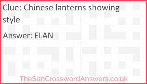 Chinese lanterns showing style Answer
