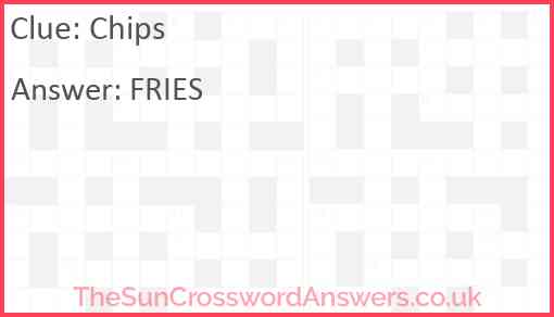 Chips crossword clue TheSunCrosswordAnswers co uk