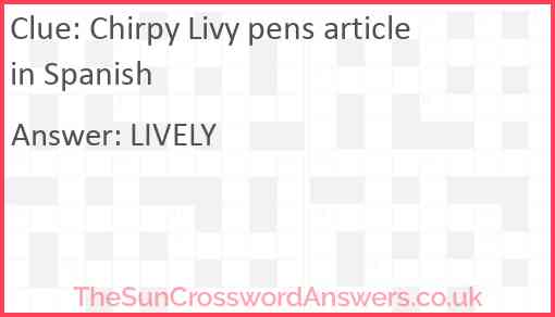 Chirpy Livy pens article in Spanish Answer