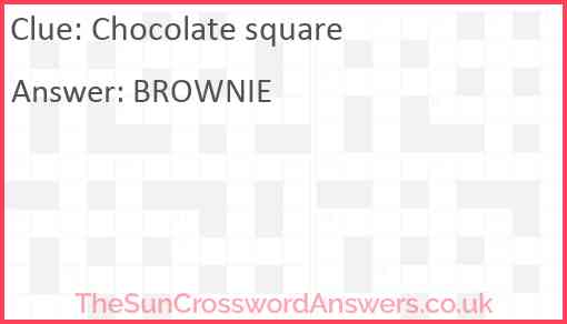 Chocolate square Answer